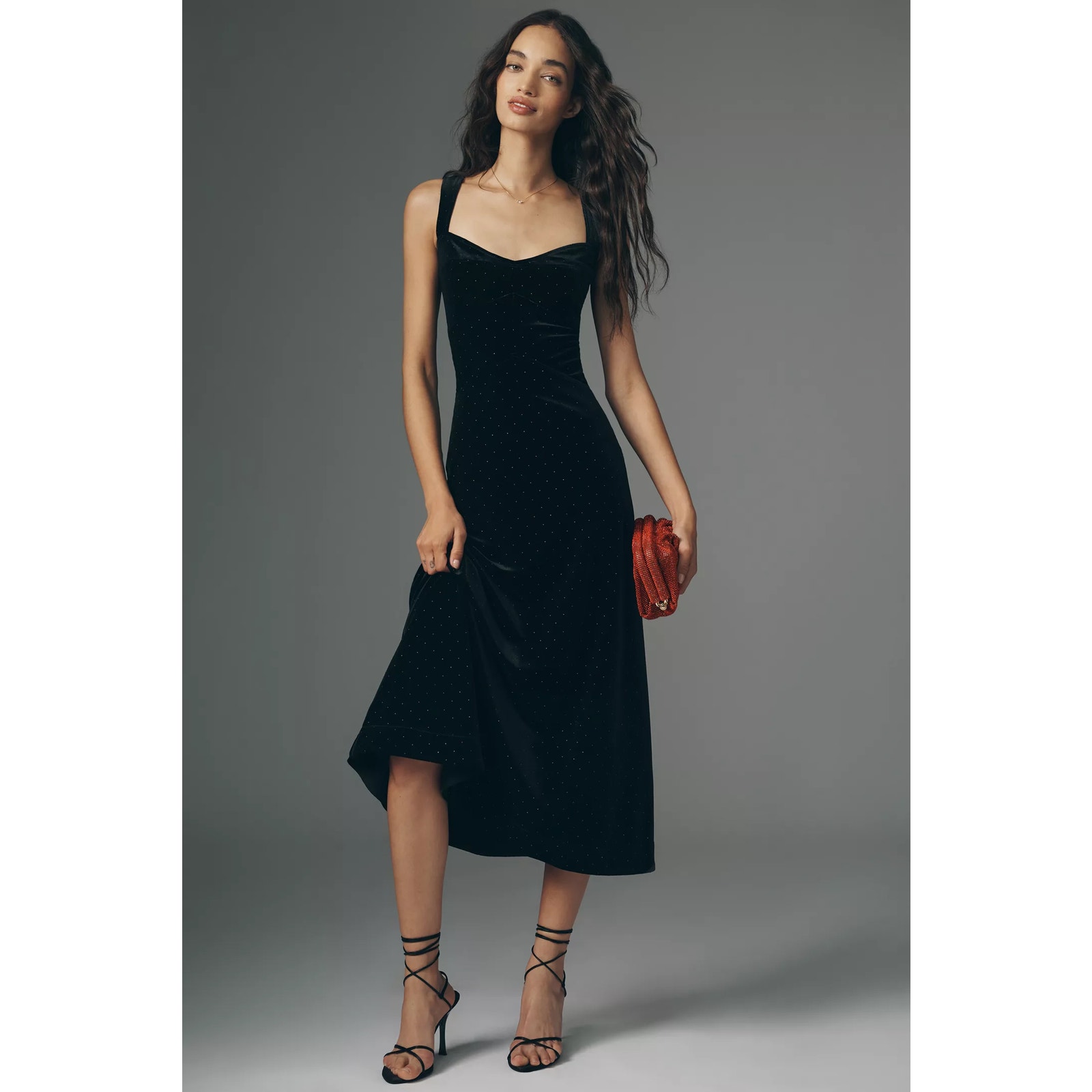 Nwt Anthropologie Maeve Sz M The Jocelyn Velvet Diamonte Midi Dress